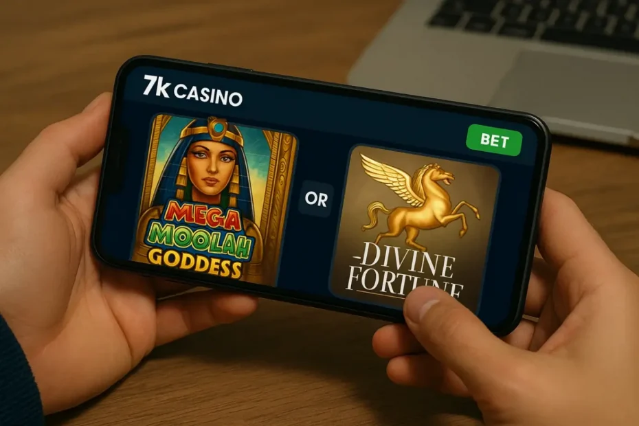 Онлайн-ставки в 7К казино: сравнение Mega Moolah Goddess и Divine Fortune